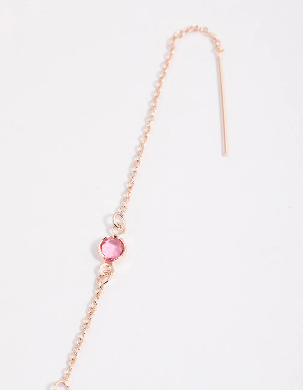 Rose Gold Circle Thread Through Earrings - Image 4