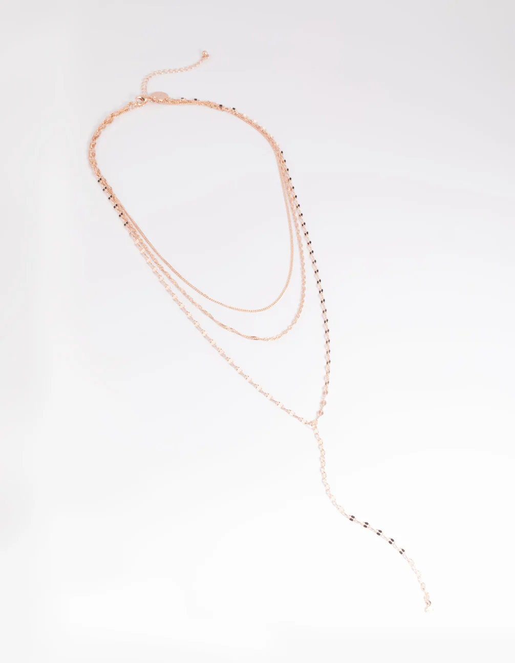 Rose Gold Dainty Chain Lariat Necklace - Image 4