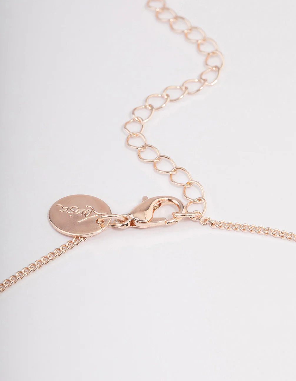 Rose Gold Double Circle Lock Necklace - Image 3
