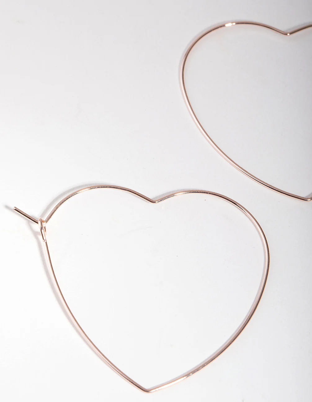 Rose Gold Heart Outline Hoop Earrings - Image 2