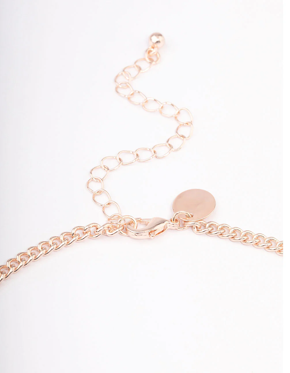 Rose Gold Marquise Mixed Double Row Necklace - Image 3