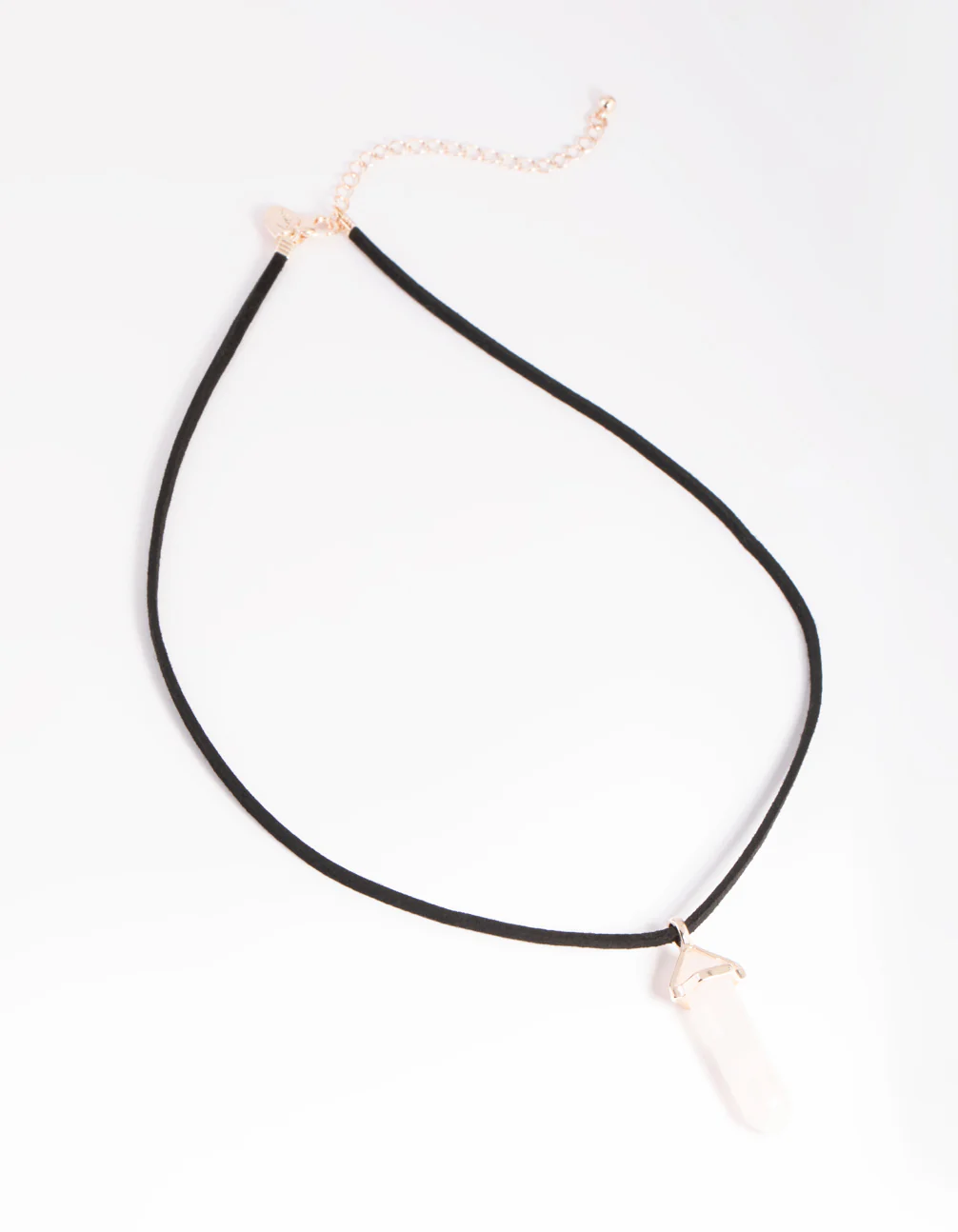 Rose Quartz Shard Cord Necklace - Image 3