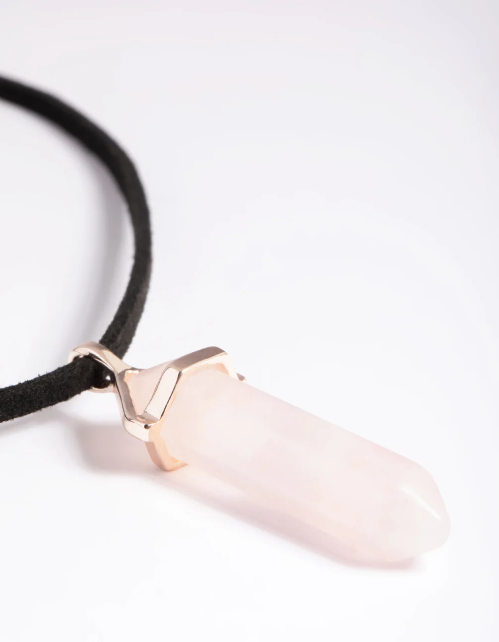 Rose Quartz Shard Cord Necklace - Image 4
