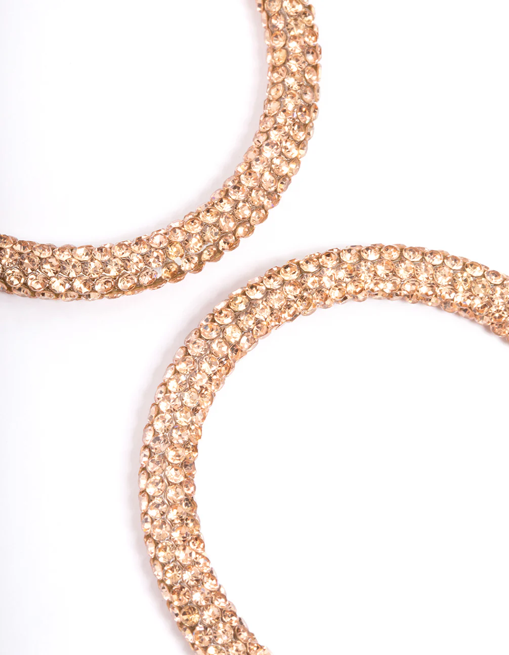 Rose Gold Diamante Mix Hoop Earrings - Image 4