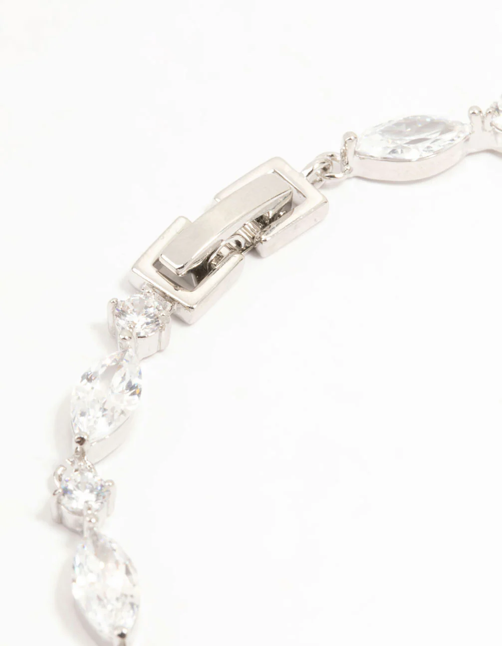 Silver Almond Cubic Zirconia Tennis Bracelet - Image 3