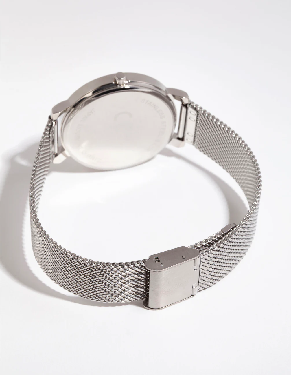 Silver Simple Mesh Strap Watch - Image 3