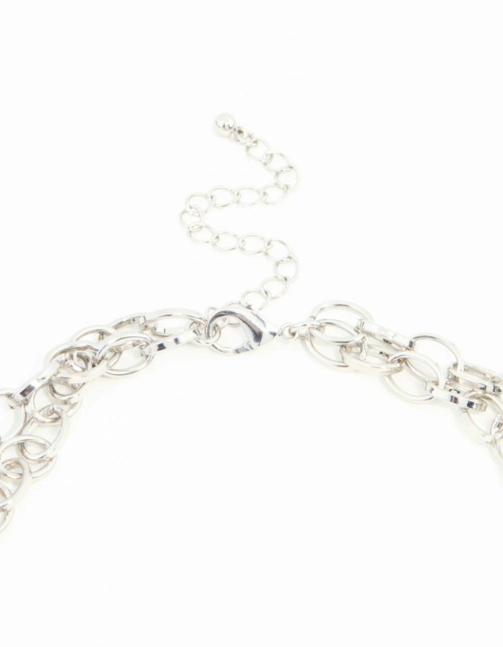 Silver Crushed Coin Layered Necklace - Image 3