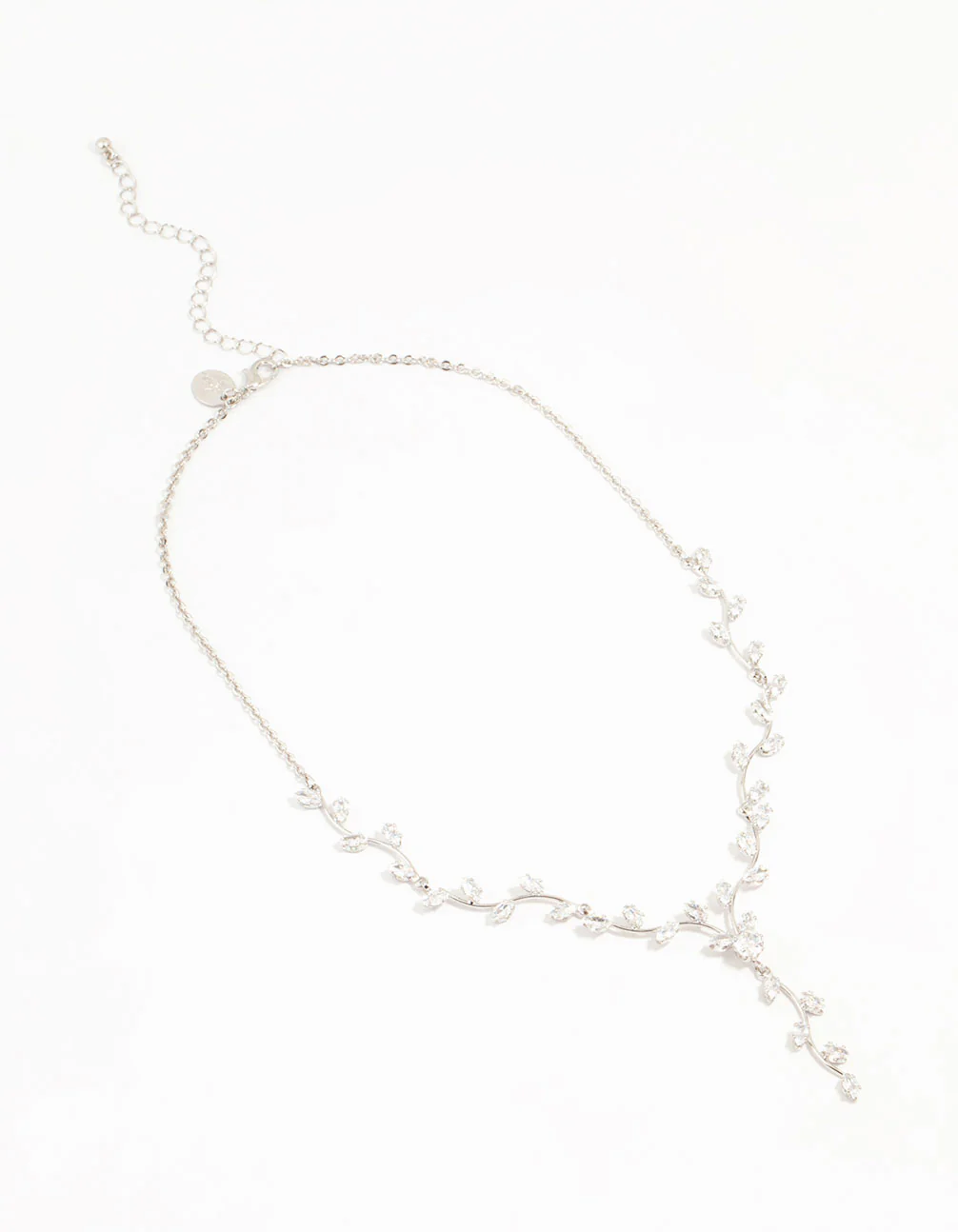 Silver Cubic Zirconia Vine Y-Necklace - Image 2