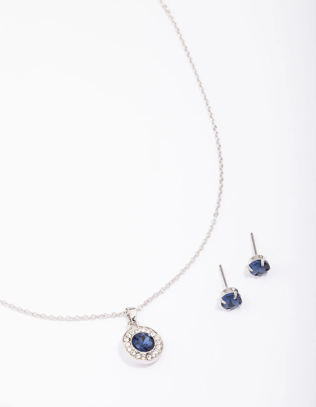 Silver Diamante Halo Jewellery Set