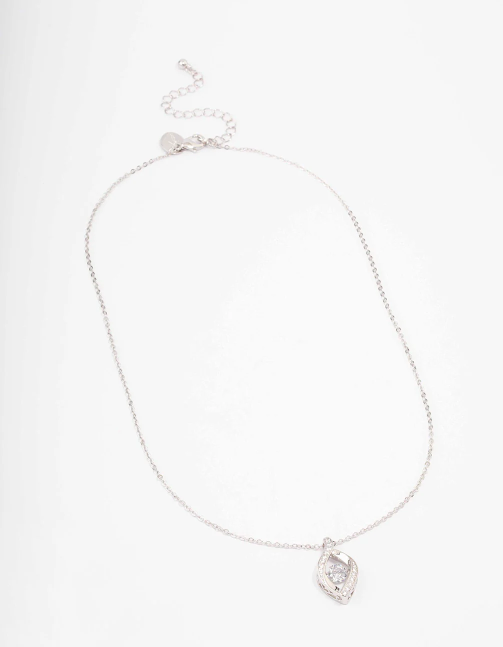Silver Pave Twisted Twinkle Pendant Necklace - Image 2