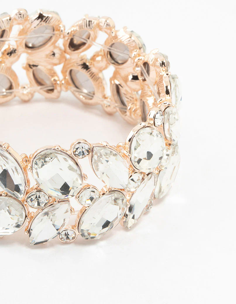 Rose Gold Adjustable Multi Stone Medium Bracelet - Image 2