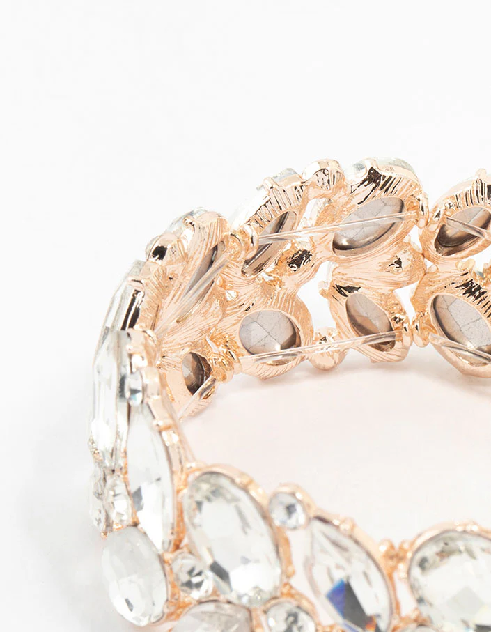 Rose Gold Adjustable Multi Stone Medium Bracelet - Image 3