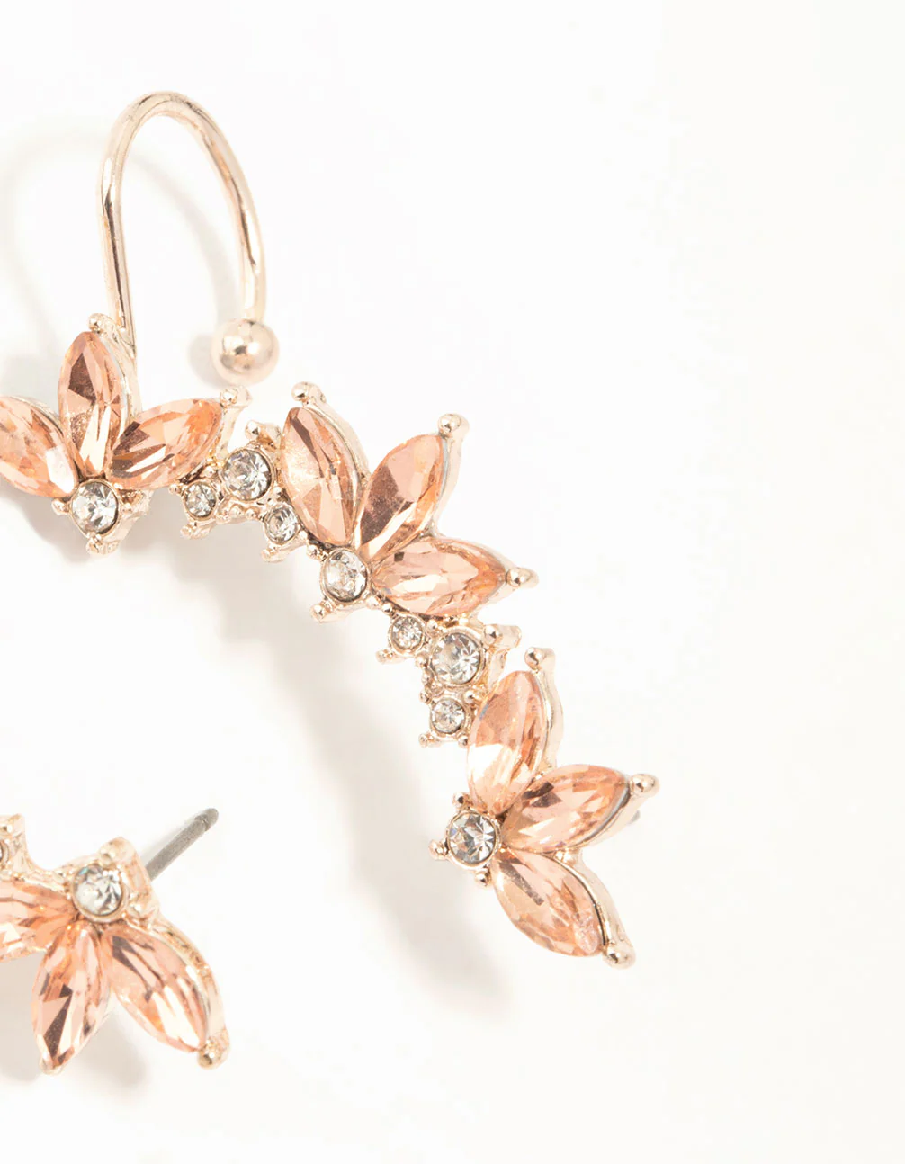 Rose Gold Diamante Leaf Ear Cuff - Image 3