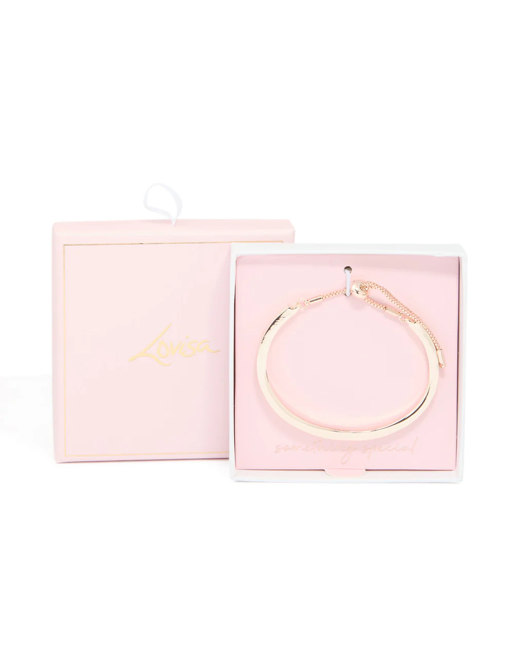 Rose Gold Diamante Toggle Bangle - Image 3