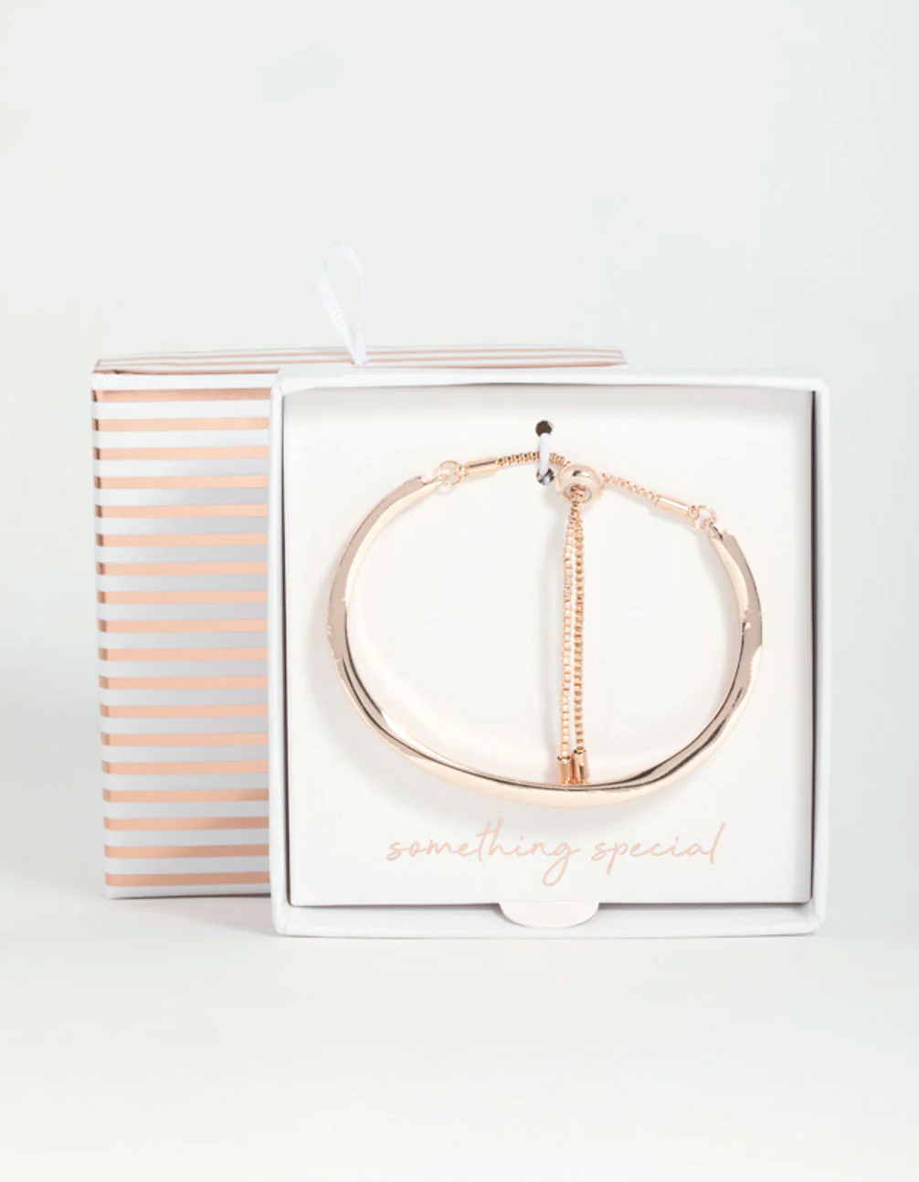 Rose Gold Diamante Toggle Bracelet - Image 3