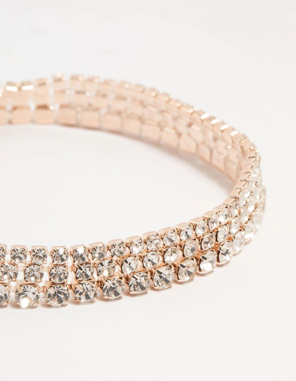 Rose Gold Fine Diamante Cupchain Bracelet - Image 2