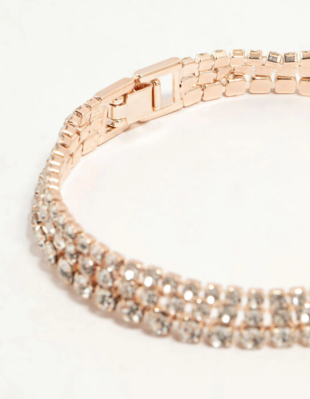Rose Gold Fine Diamante Cupchain Bracelet - Image 3