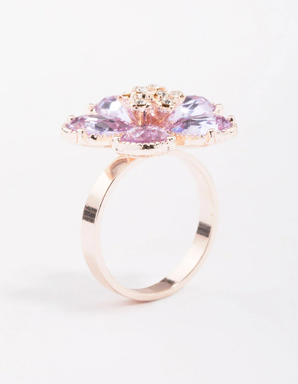 Rose Gold Lilac Flower Petal Ring - Image 2