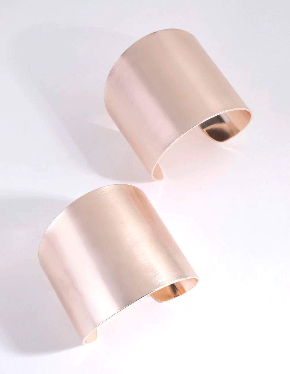 Rose Gold Thick Double Cuff Bracelet - Image 3