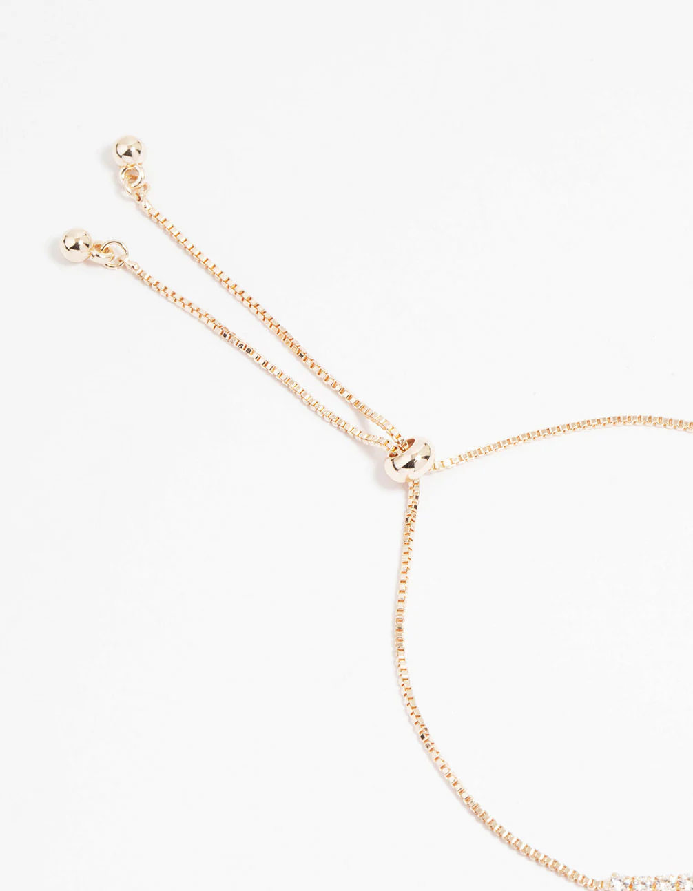 Rose Gold Plated Cubic Zirconia Bow Outline Toggle Bracelet - Image 3