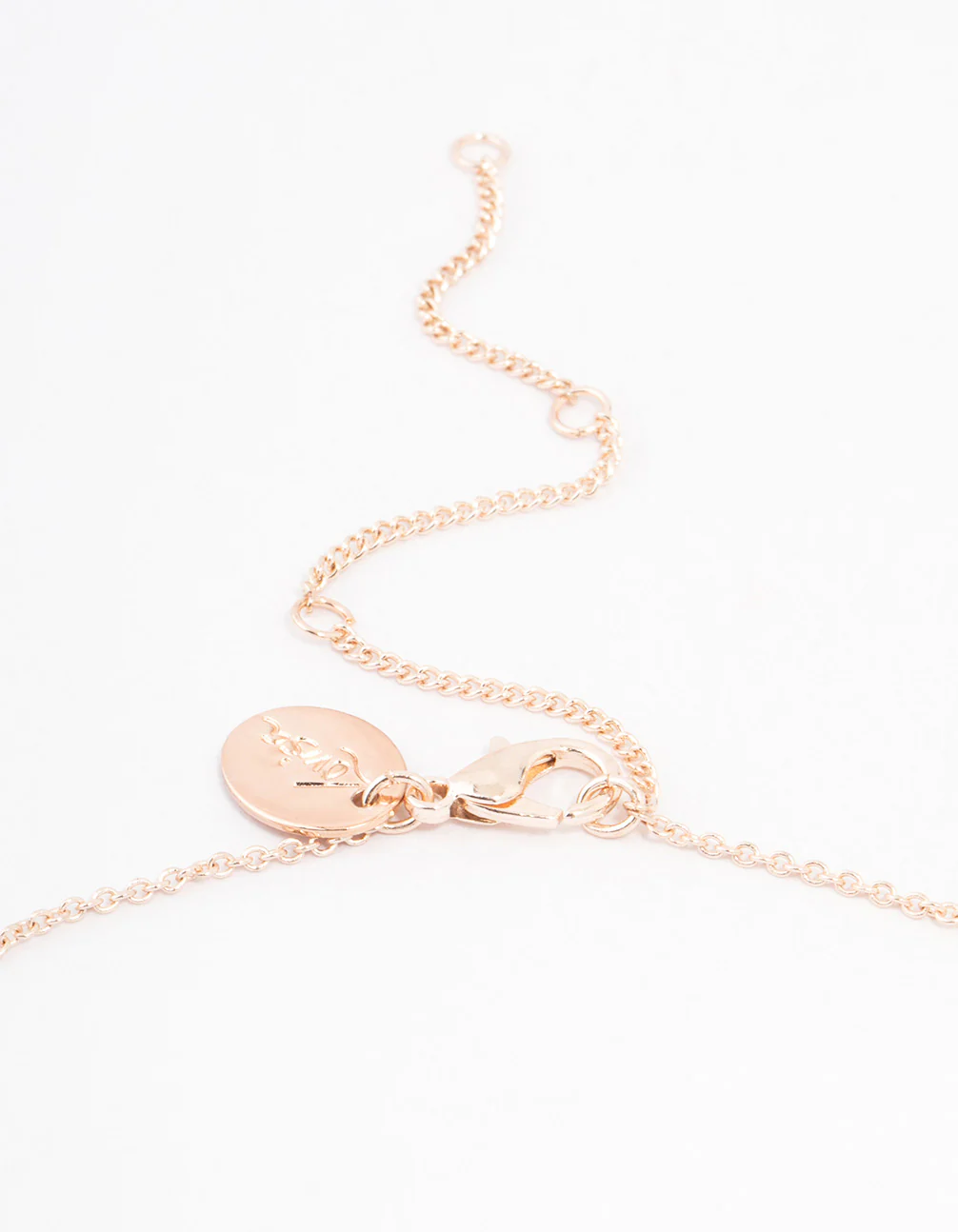 Rose Gold Plated Cubic Zirconia Round Stone Station Necklace - Image 3