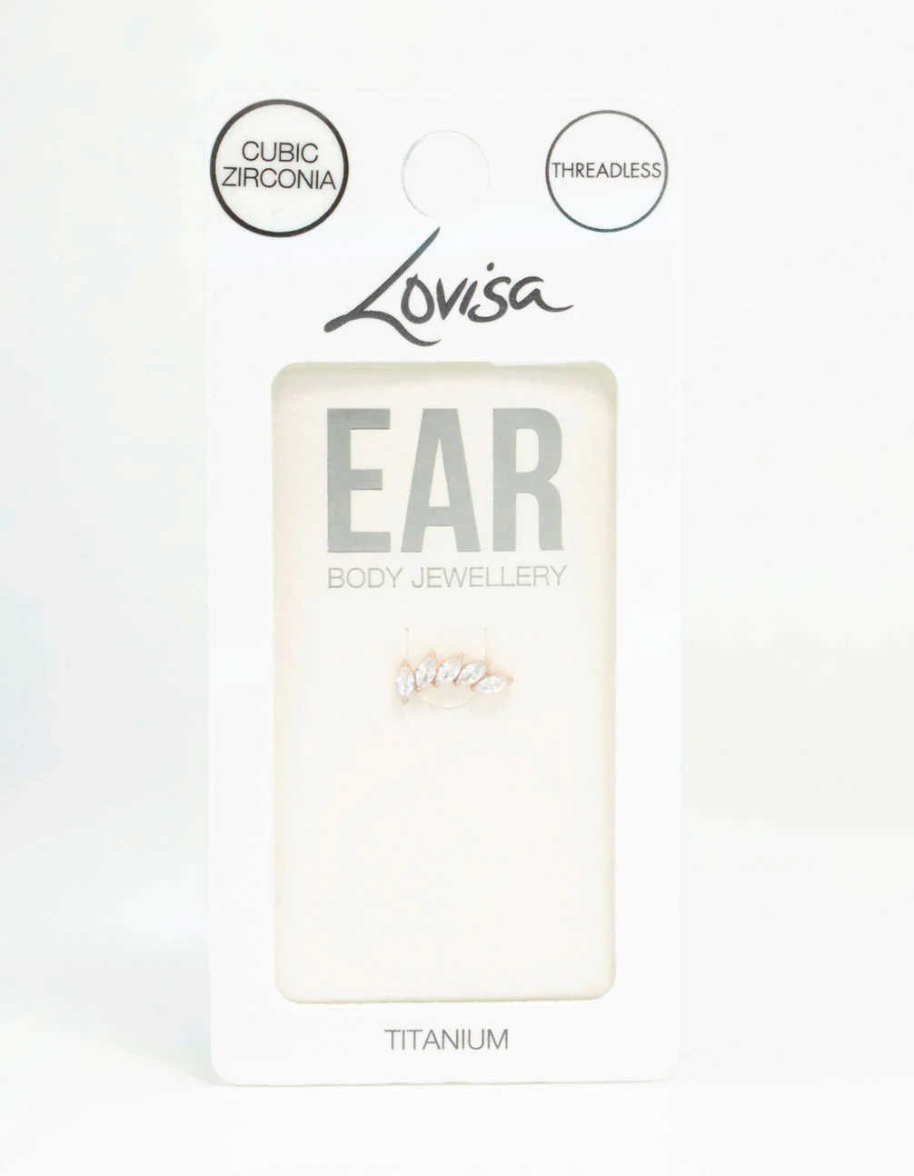 Rose Gold Plated Titanium Cubic Zirconia Leaf Flatback - Image 3
