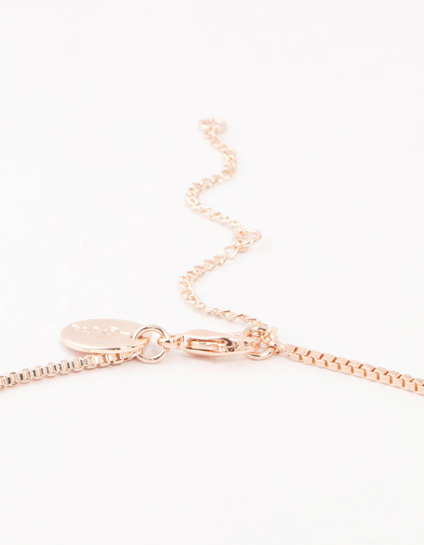 Rose Gold Plated Swirl Pendant Necklace - Image 3
