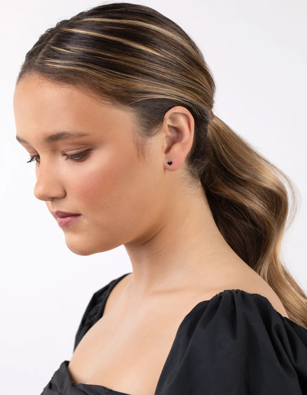 Rose Gold Plated Sterling Silver Cubic Zirconia Heart Stud Earring Pack - Image 5
