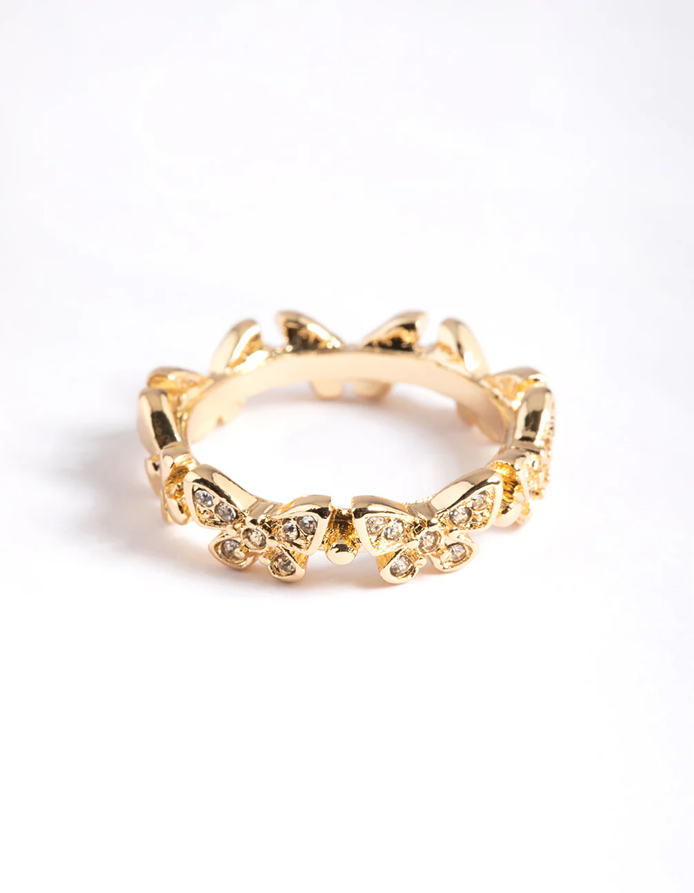 Gold Butterfly Band Ring