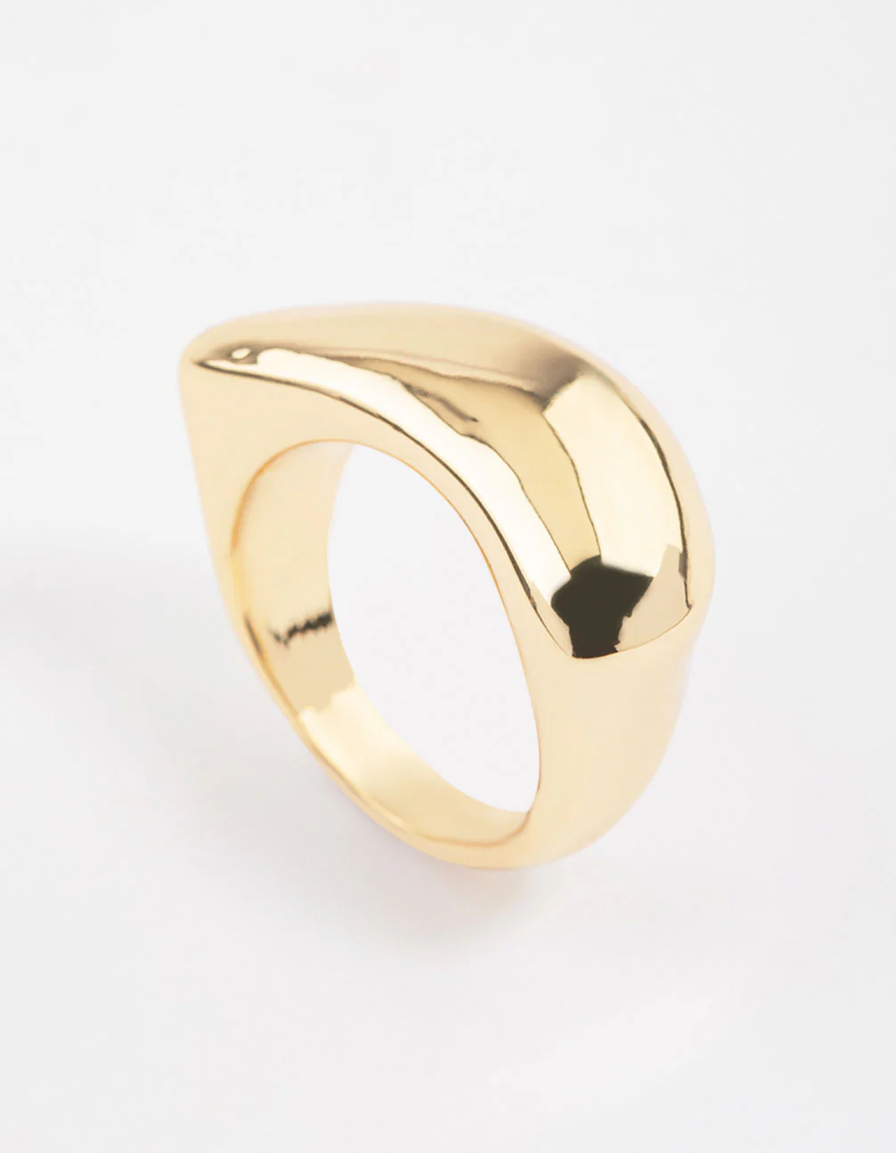 Gold Plated Moon Scoop Ring - Image 2