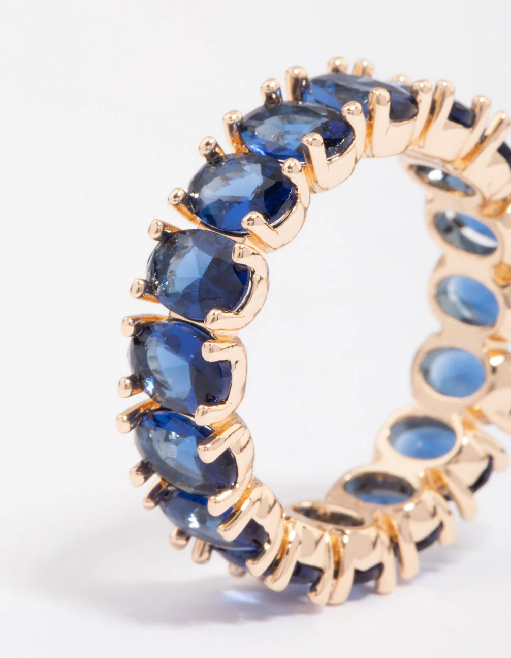 Gold Oval Stone Band Ring - Image 3