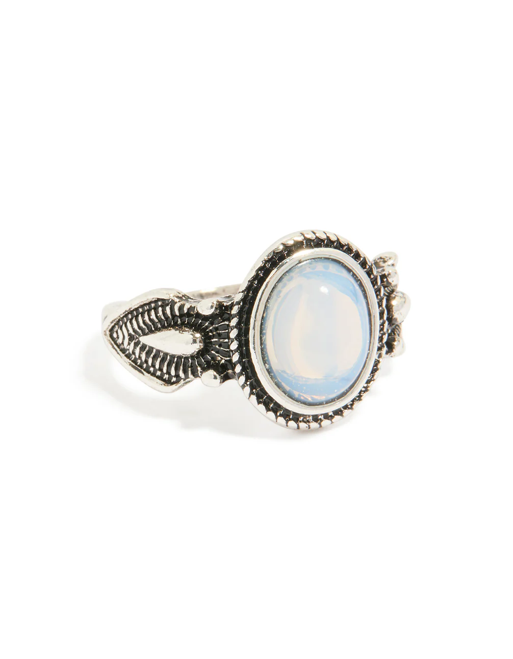 Antique Silver Oval Moonstone Ring - Image 2