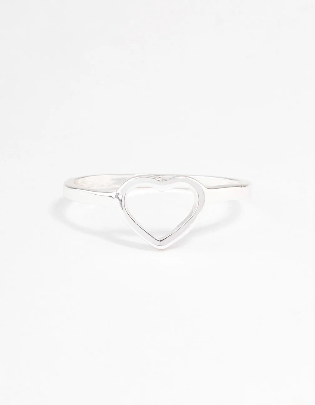 Silver Open Heart Ring