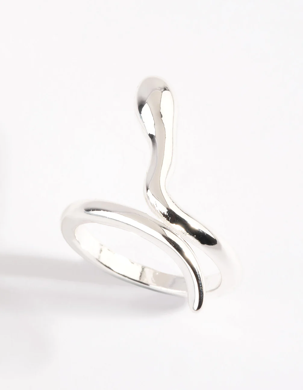 Silver Smooth Snake Ring - Image 3