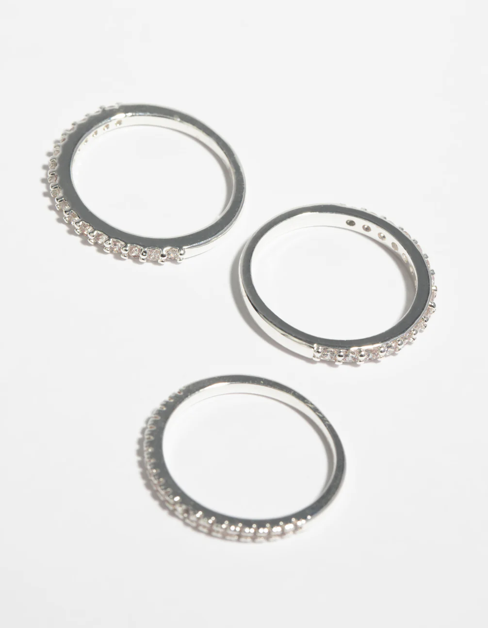 Silver Cubic Zirconia Fine Ring Stack - Image 3