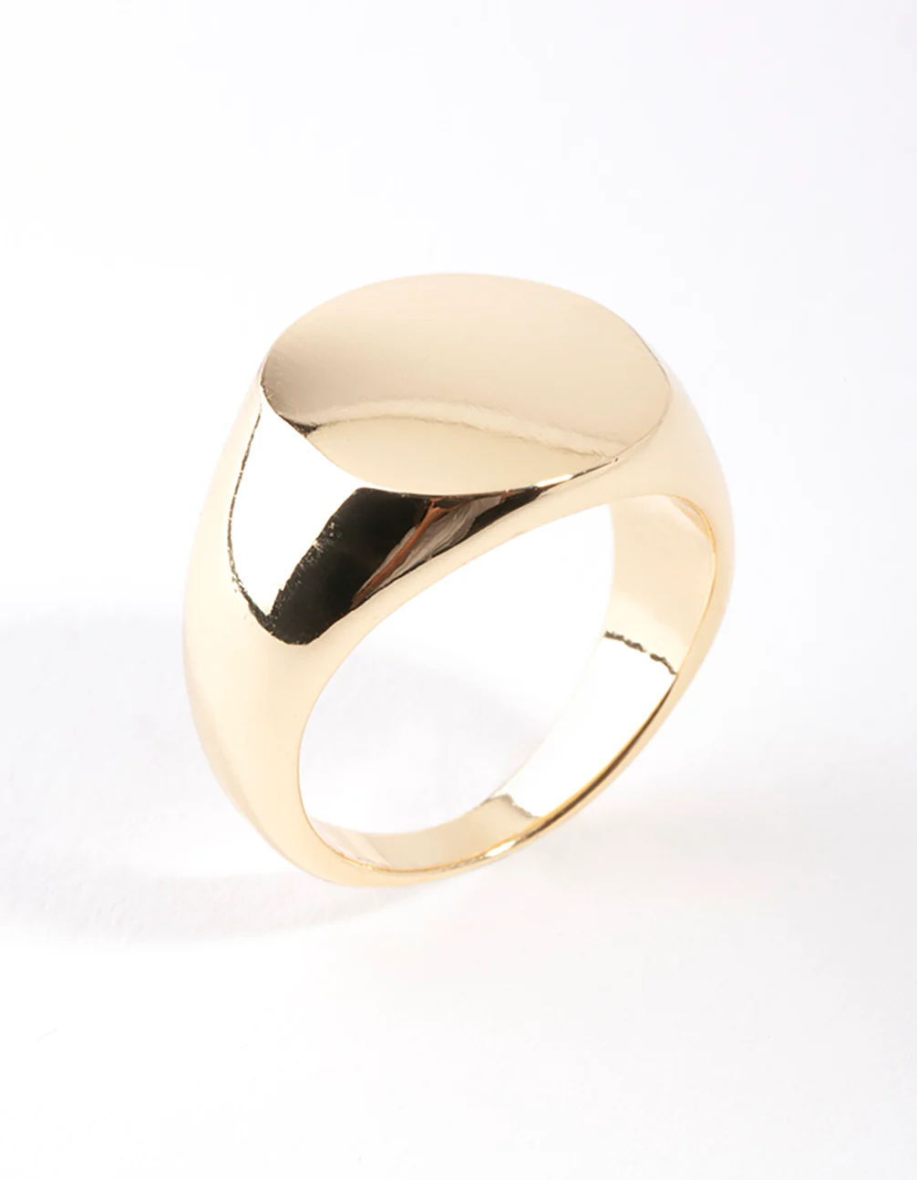 Gold Plated Plain Signet Ring - Image 2