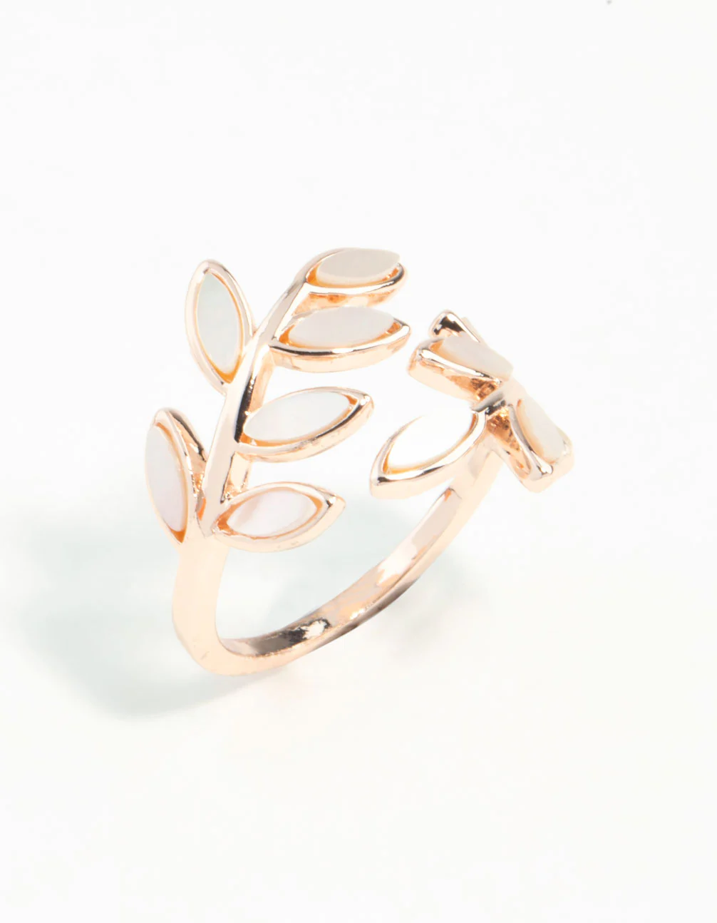 Rose Gold Pink Enamel Butterfly Ring - Image 2