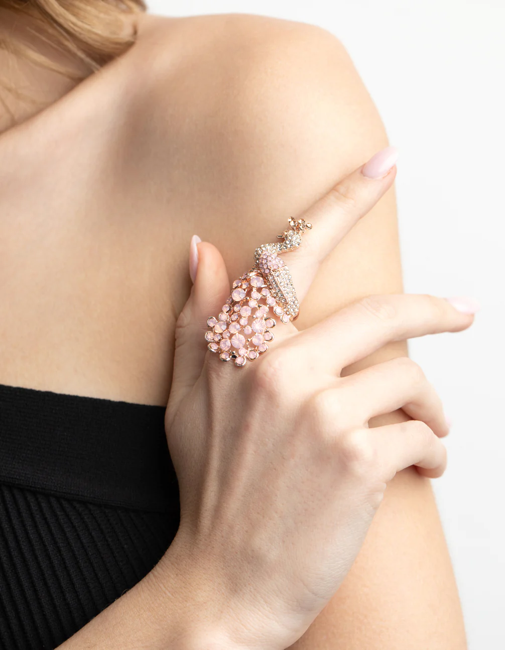Rose Gold Peacock Statement Ring - Image 2
