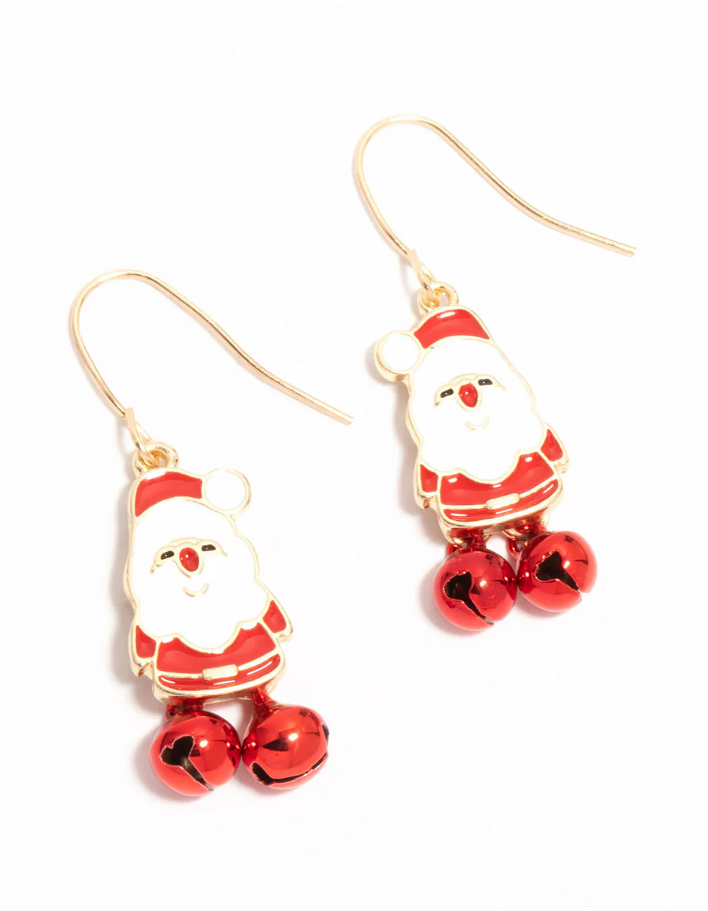 Red Santa & Bells Drop Earrings