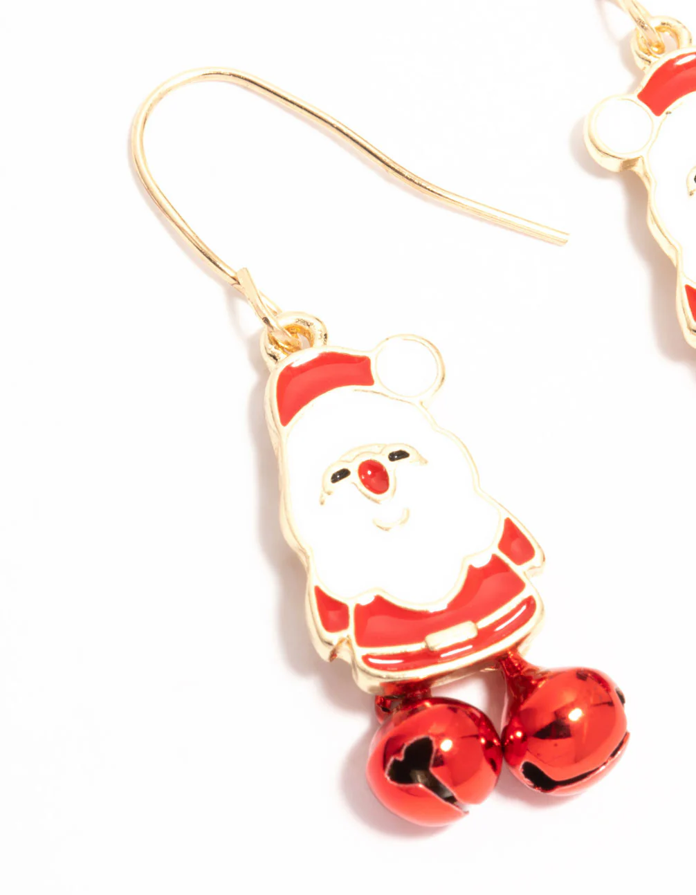Red Santa & Bells Drop Earrings - Image 2