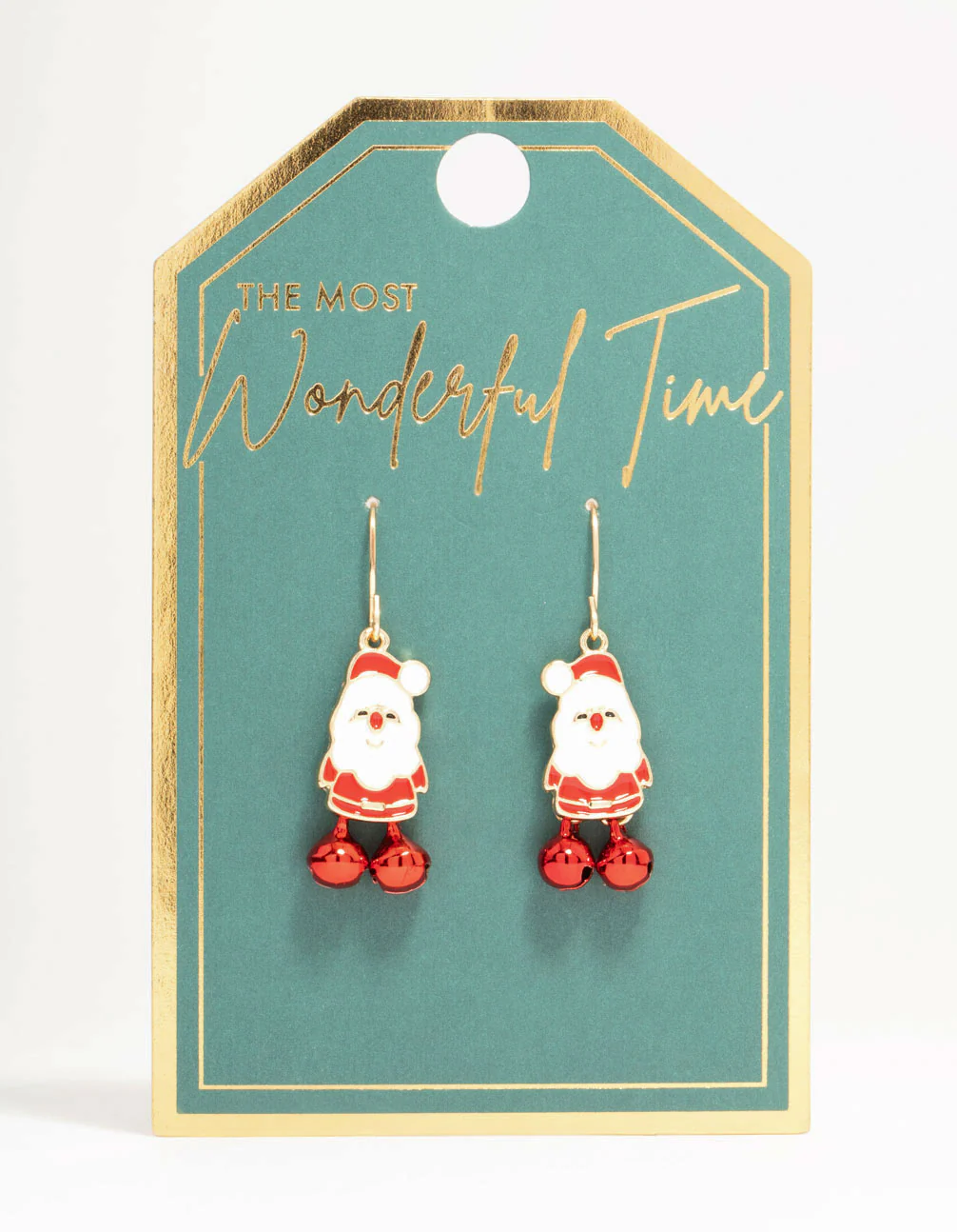 Red Santa & Bells Drop Earrings - Image 3