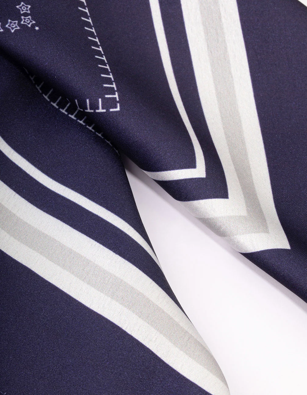 Navy Fabric Celestial Printed Scarf - Image 3