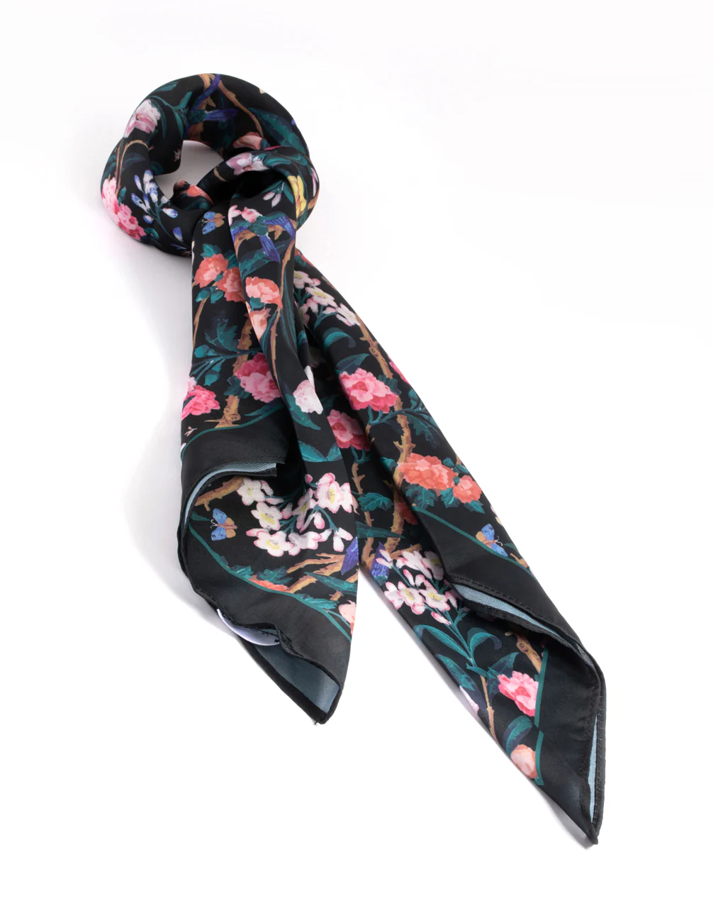 Fabric Circle Floral Print Scarf - Image 2