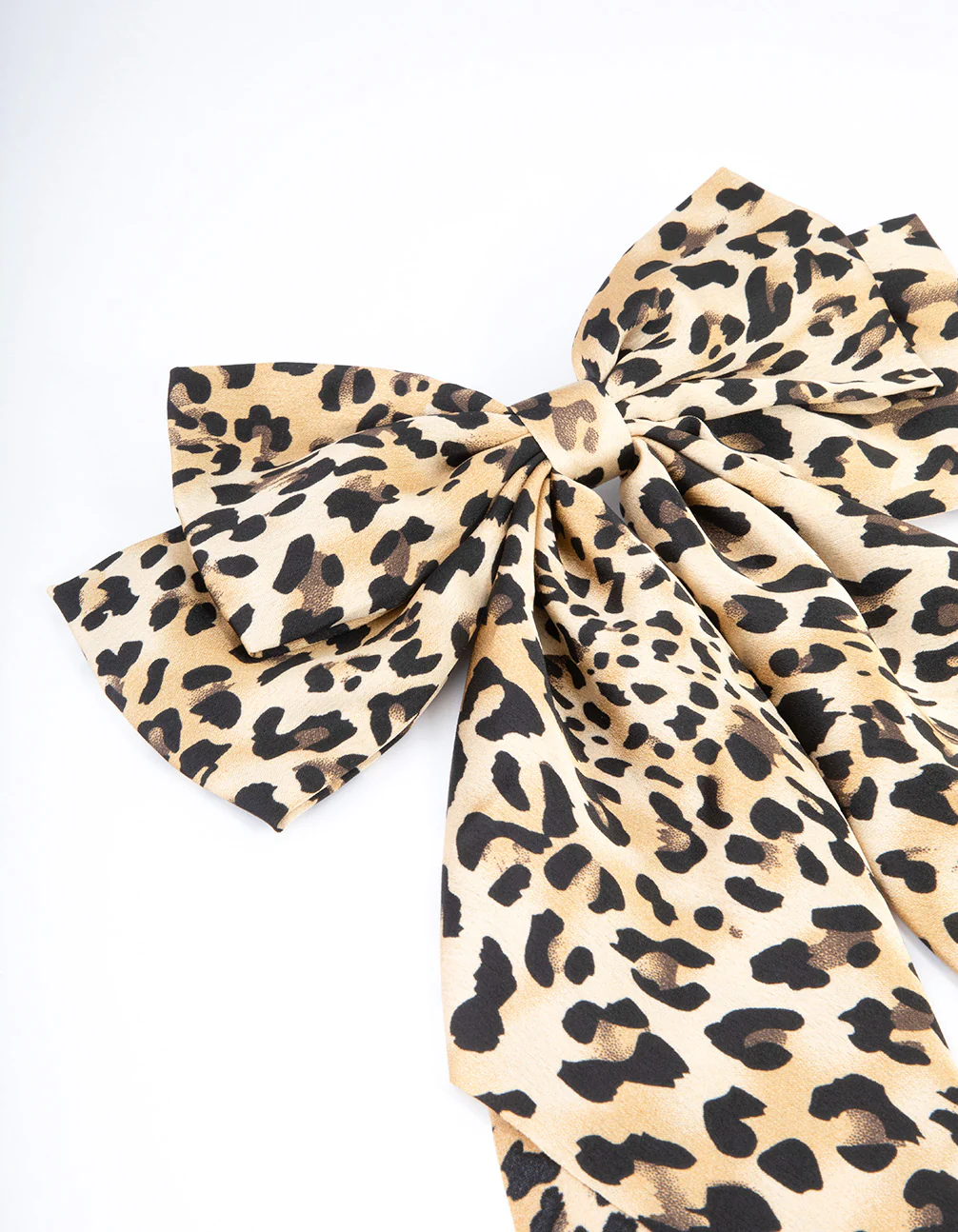 Brown Fabric Stone Drop Bow Hair Clips - Image 2