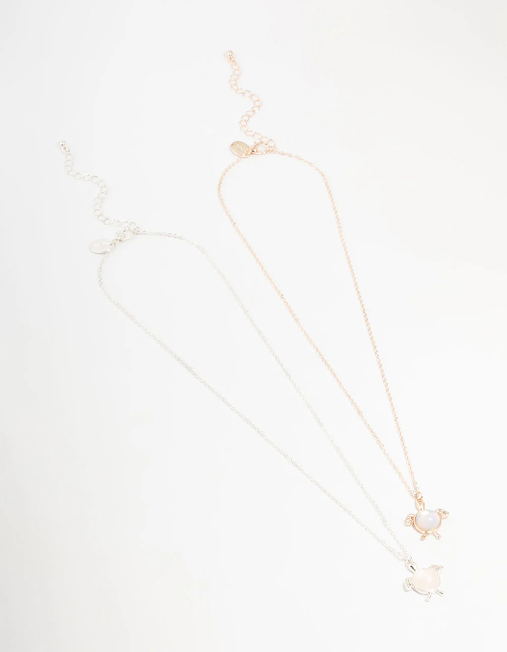 Mixed Metals Semi-Precious Turtle Necklaces 2-Pack - Image 2