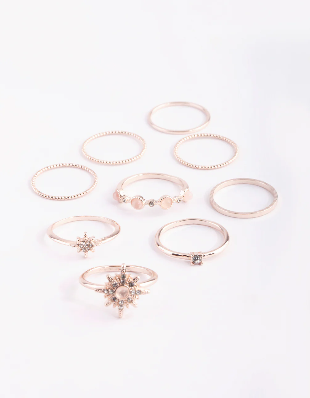 Rose Gold Star Cluter Ring 9-Pack - Image 2