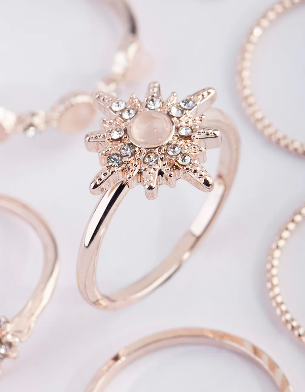 Rose Gold Star Cluter Ring 9-Pack - Image 3