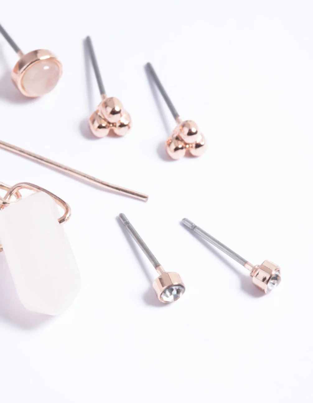Rose Gold Quartz Shard Earring Stack Pack - Image 4