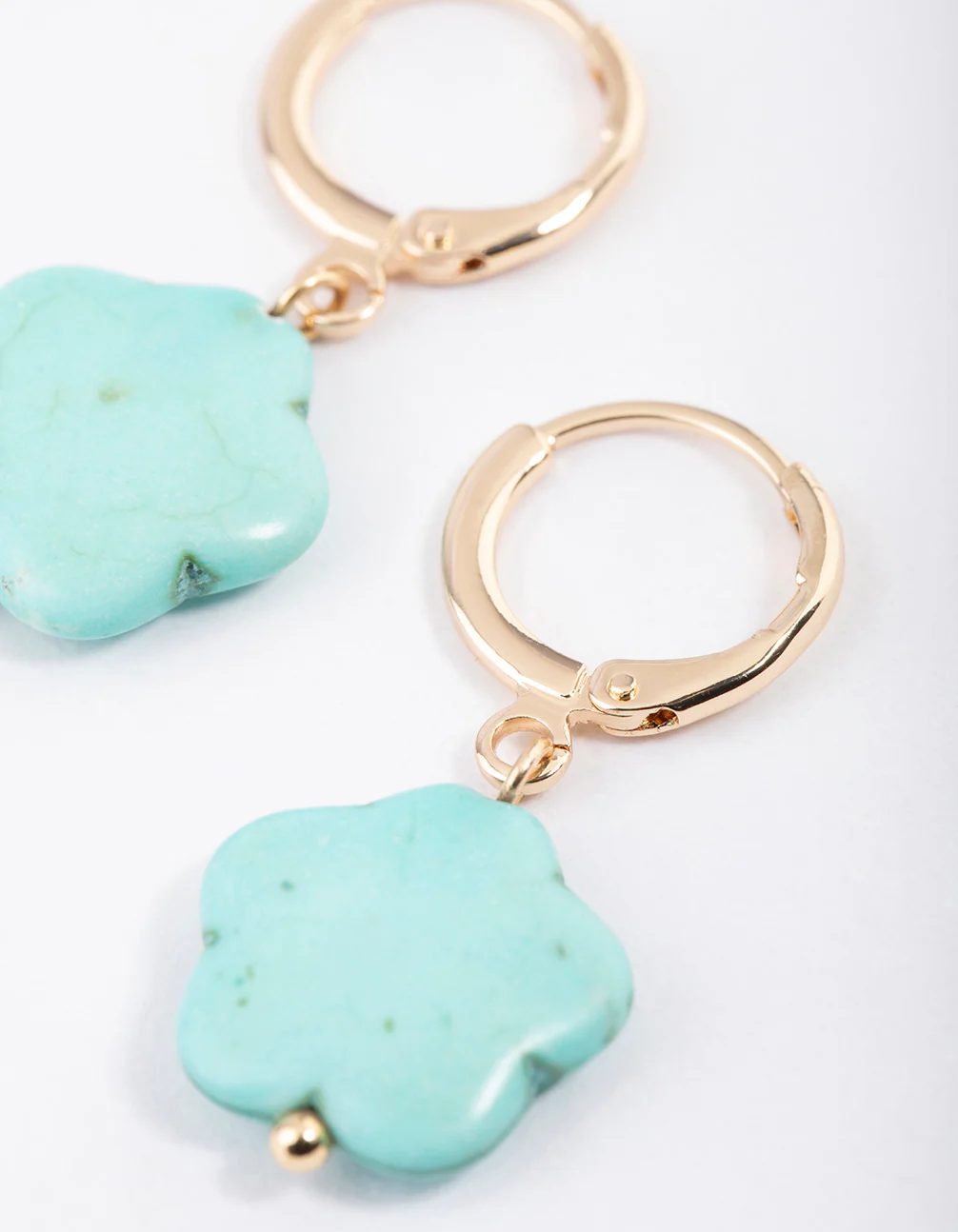 Gold Green Aventurine Starburst Huggie Earring - Image 2
