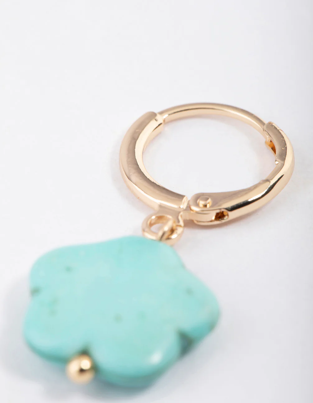 Gold Green Aventurine Starburst Huggie Earring - Image 3